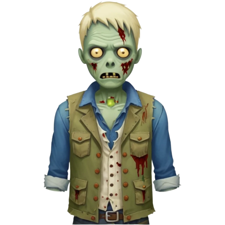 zombie in vest and shirt emoji