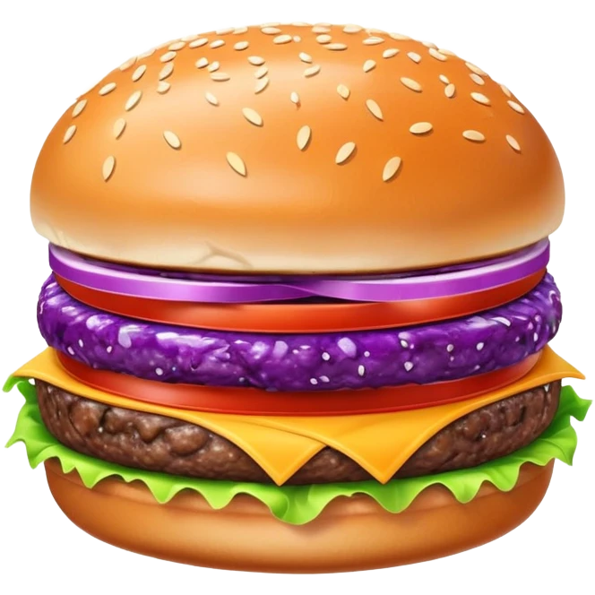 Purple burger emoji