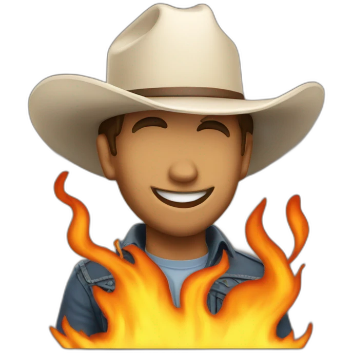 cowboy flaming hat emoji