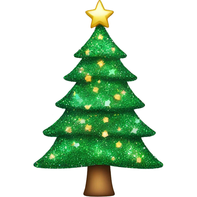 Sparkly Christmas tree emoji
