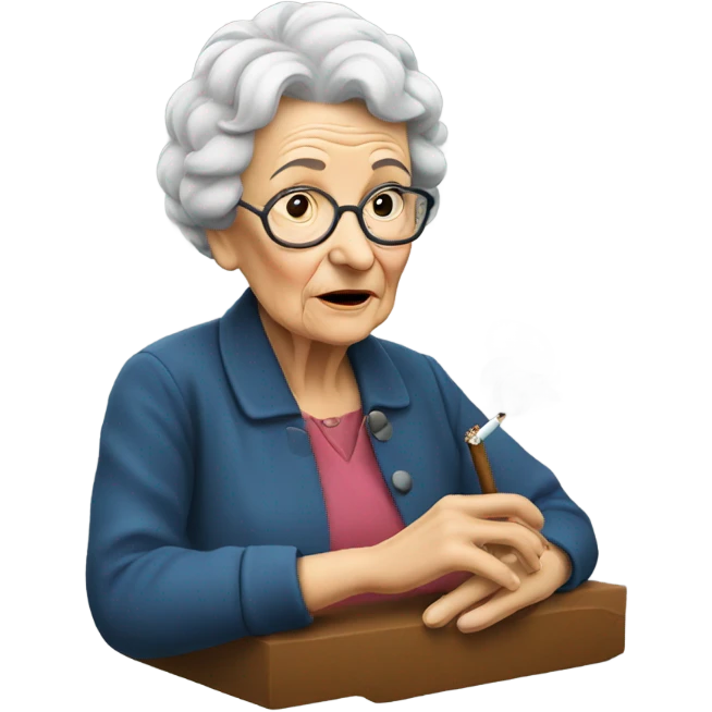 Old lady smoking emoji