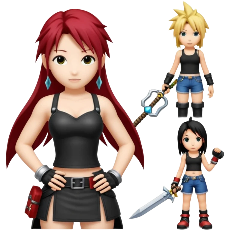 j'aimerai des emotes en lien avec tifa de final fantasy 7 et sora de kingdom hearts emoji
