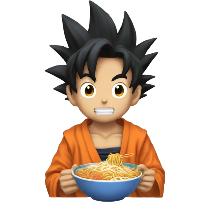 Son Goku eating ramen emoji