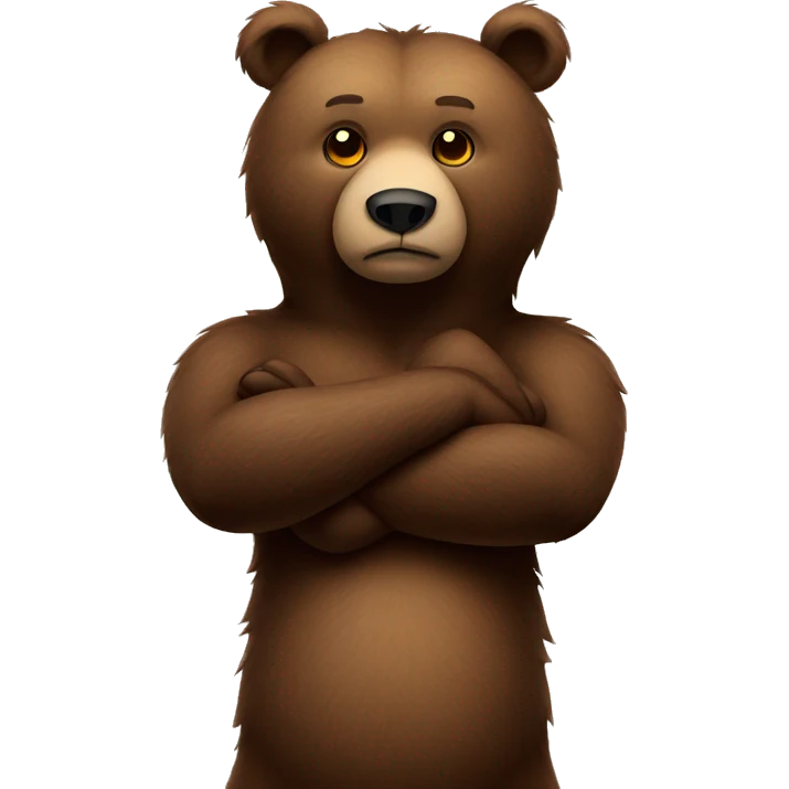 bear arm crossed in shape of an x emoji