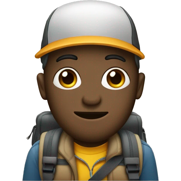 HOMRE CON MOCHILA DE VIAJERO ENOJADO emoji