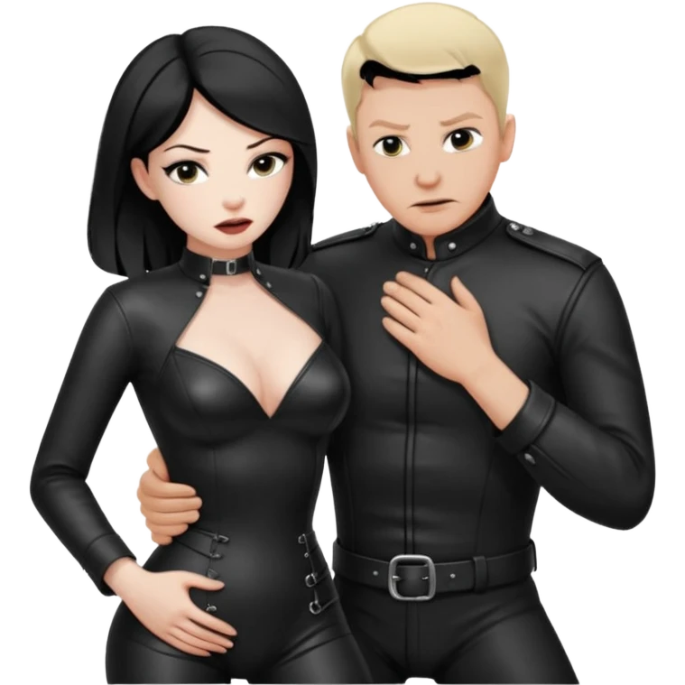 Wife dressed up in leather bdsm cloths spanking husband emoji