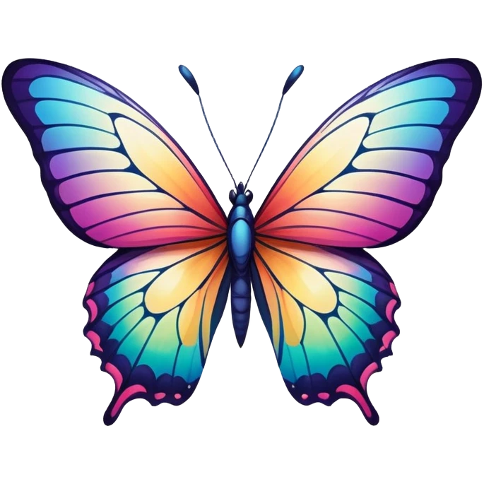 Randomly Colorful Vibrant Patterned markings Butterfly emoji