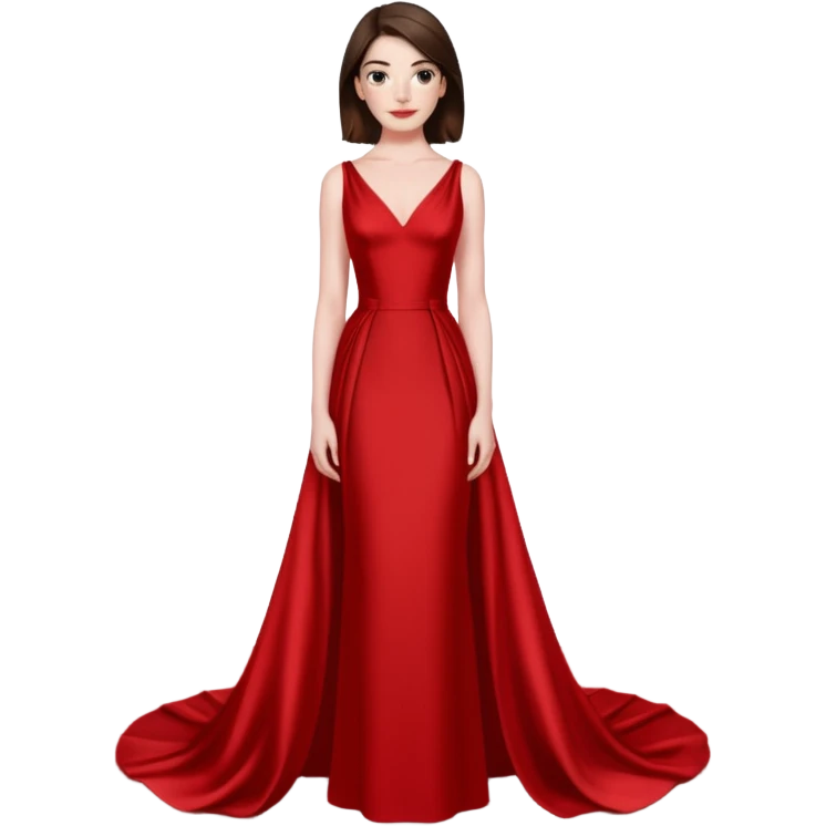 Anne Hathaway in red dress, red carpet emoji