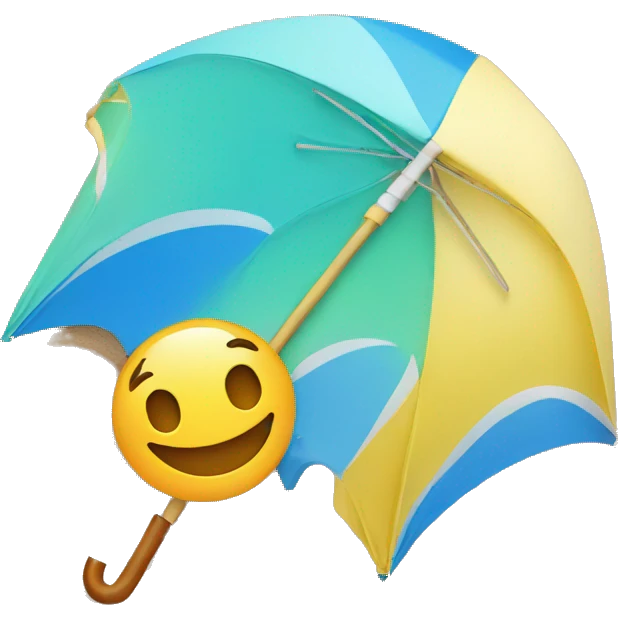 umbrella smiling on the beach emoji