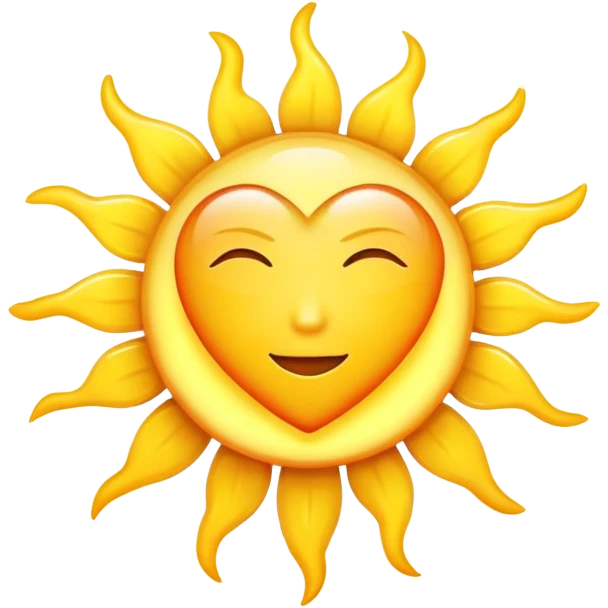 Sun and heart no face emoji