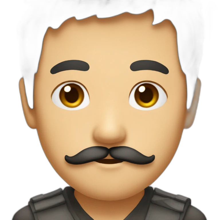 Asiatique brun avec petite moustache  emoji