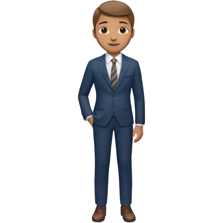 Young man, tailored trousers, suit jacket, and tie

 emoji