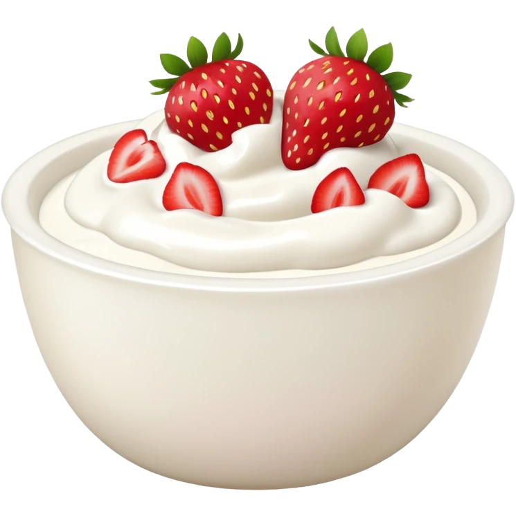 Yogurt bowl with strawberries  emoji