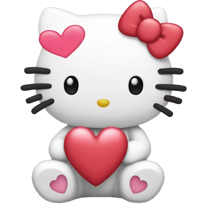 hello kitty with heart emoji