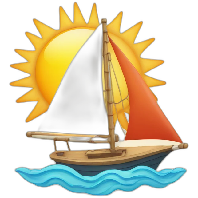 Sail boat and sun emoji