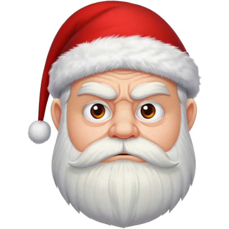 Short bearded dwarf with a grumpy expression, bushy white beard, red pointed hat, frowning with thick eyebrows emoji