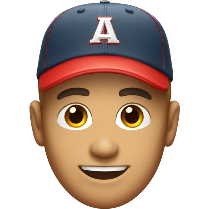 smiling man in red baseball cap emoji
