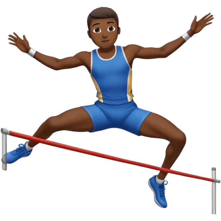A boy doing high jump track and field event emoji
