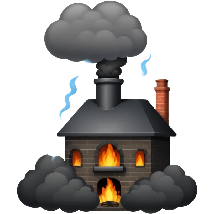 Black smoke coming out of chimney  emoji