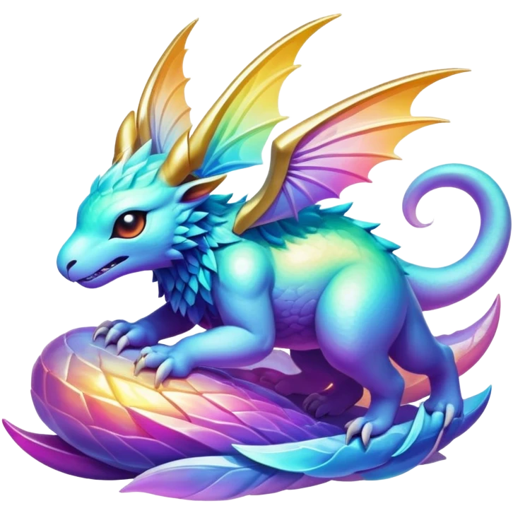 Epic divine legendary complex detailed iridescent gradients aesthetic-Fakémon-creature-scenery emoji