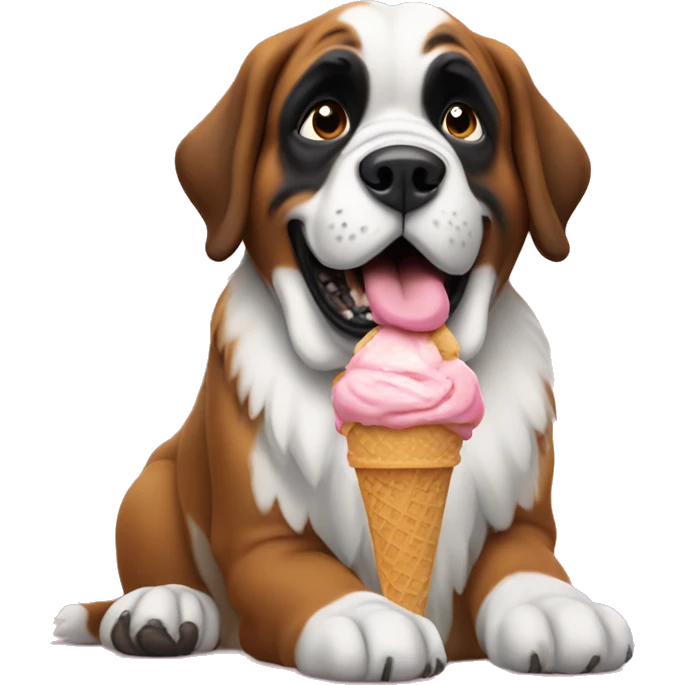 St bernard licking an ice cream cone emoji