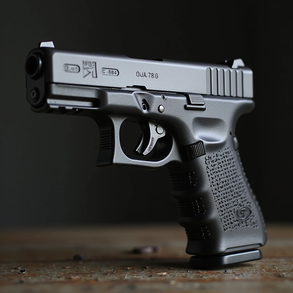 a Glock pistol, realistic style emoji