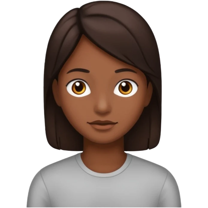 Cabelo castanhos escuro emoji