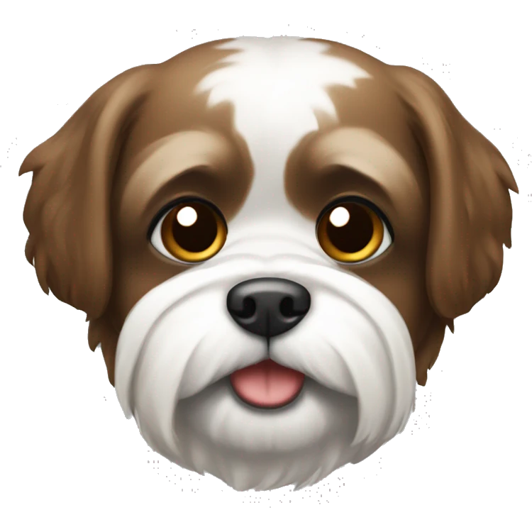 A small brown and white shitzu emoji