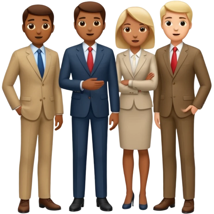 3 personas paradas. conversando debatiendo emoji