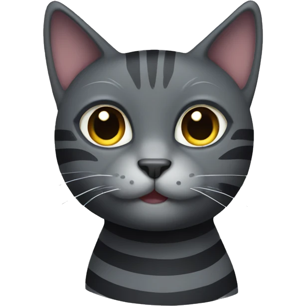 dark grey cat with stripes  emoji