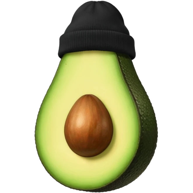 Avocado with a black beanie emoji