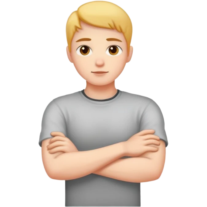 Person with arms crossed on neck emoji