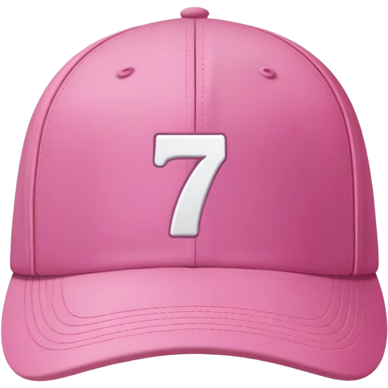 pink cap with number “7” on it emoji
