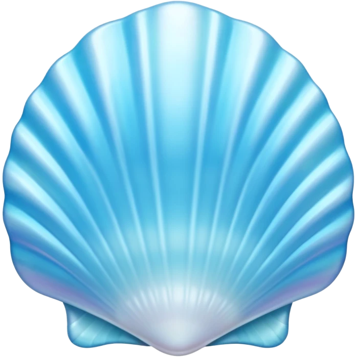Light blue Mother-of-pearl shell emoji, pearl texture, soft gradient, smooth curves, glossy finish emoji