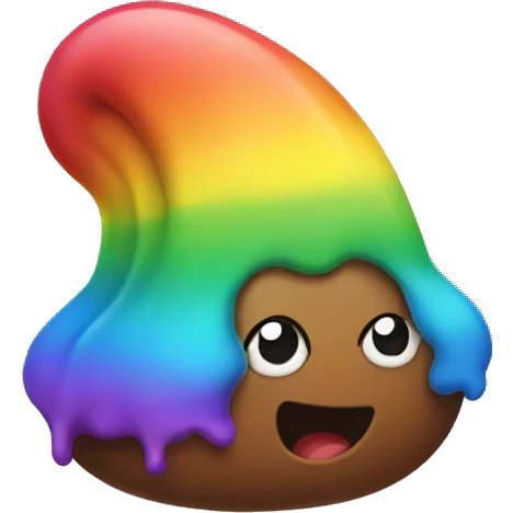 Rainbow poo emoji