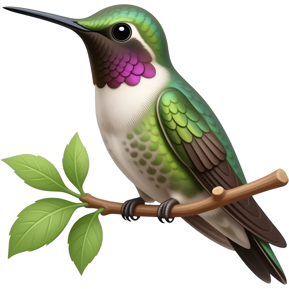 Hummingbird on a branch emoji