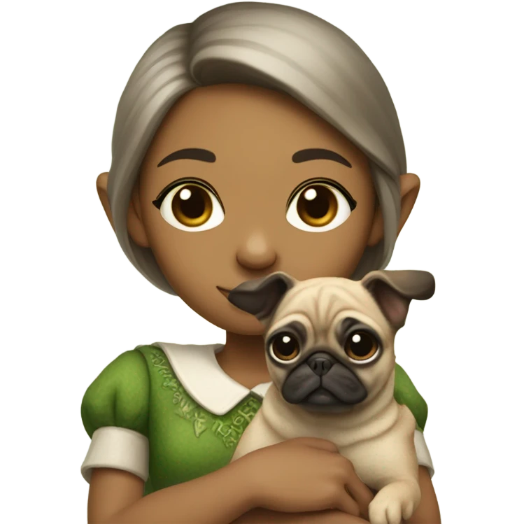 girl elf with pug emoji