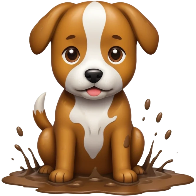dog playing in muddy emoji