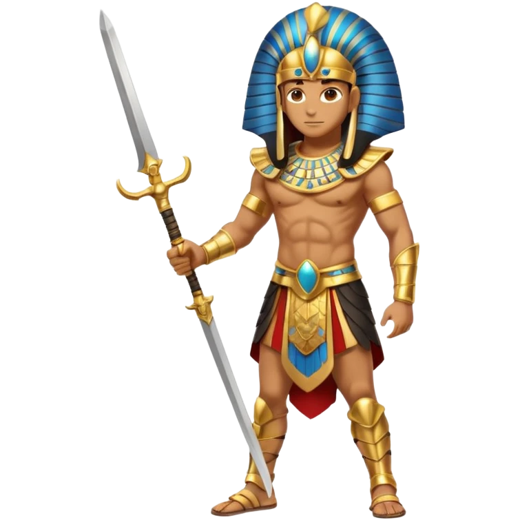 fullbody egyptian ancient soldier with sword emoji