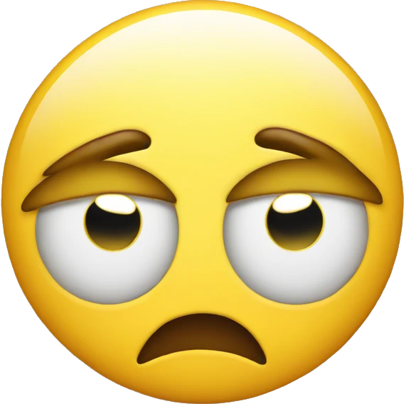 Tired yellow emoji with eyebags emoji