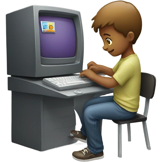 Kid building a computer  emoji