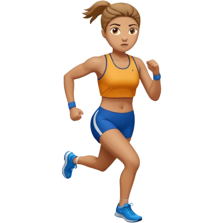 create a stocky female runner emoji