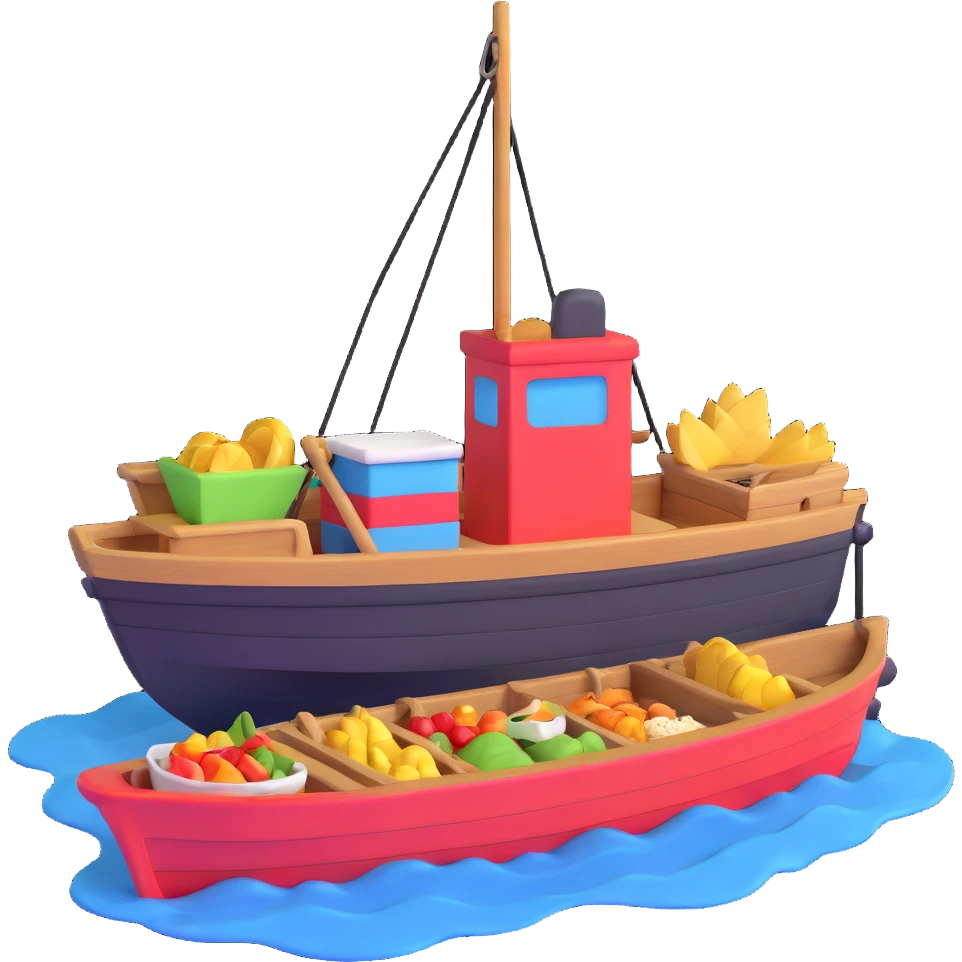 boat with food on deck emoji