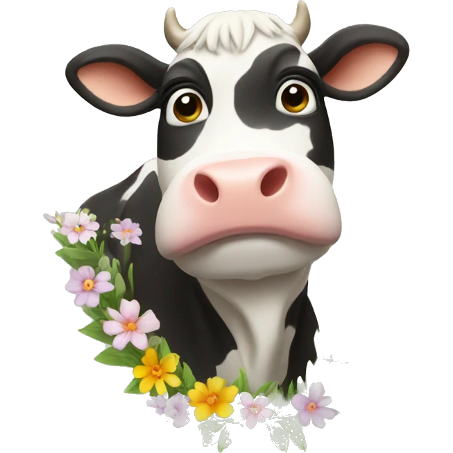 Cow with flowers emoji