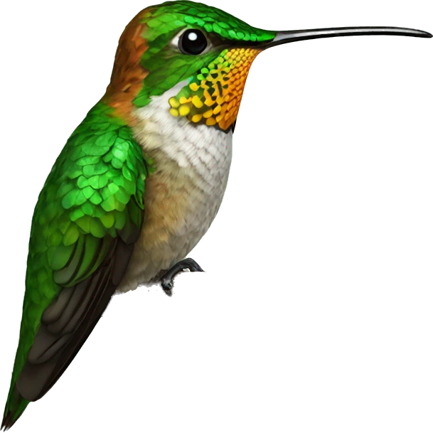 copper rumped hummingbird on a branch emoji