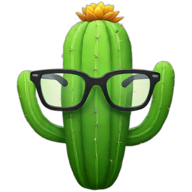 Cactus avec des lunettes emoji