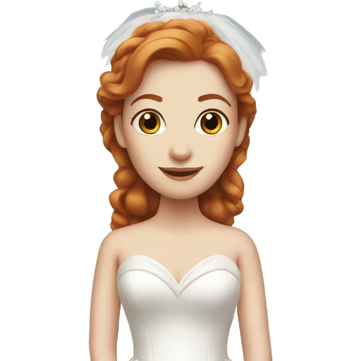 White redhead girl in wedding dress  emoji