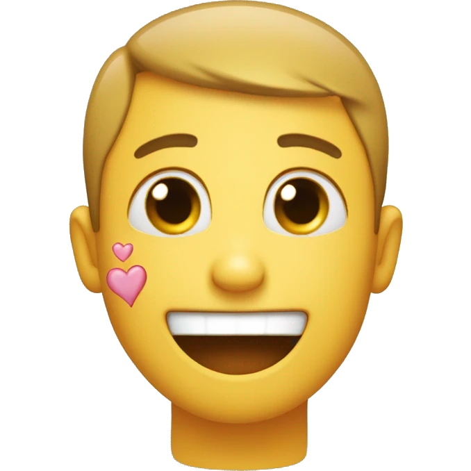 happy face holding back tears with hearts around jt emoji