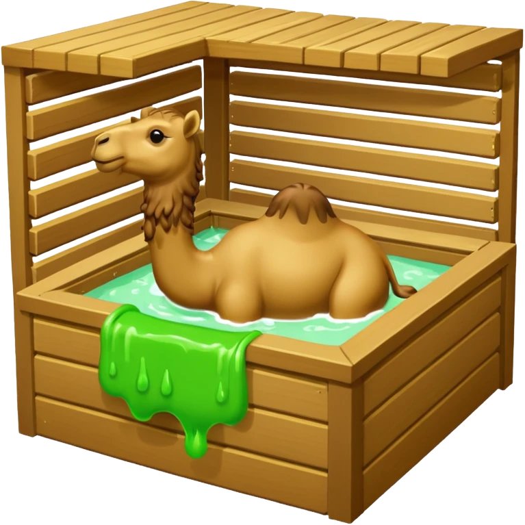 Camel in sauna slime green emoji