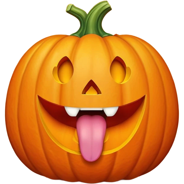 pumpkin with tongue out emoji